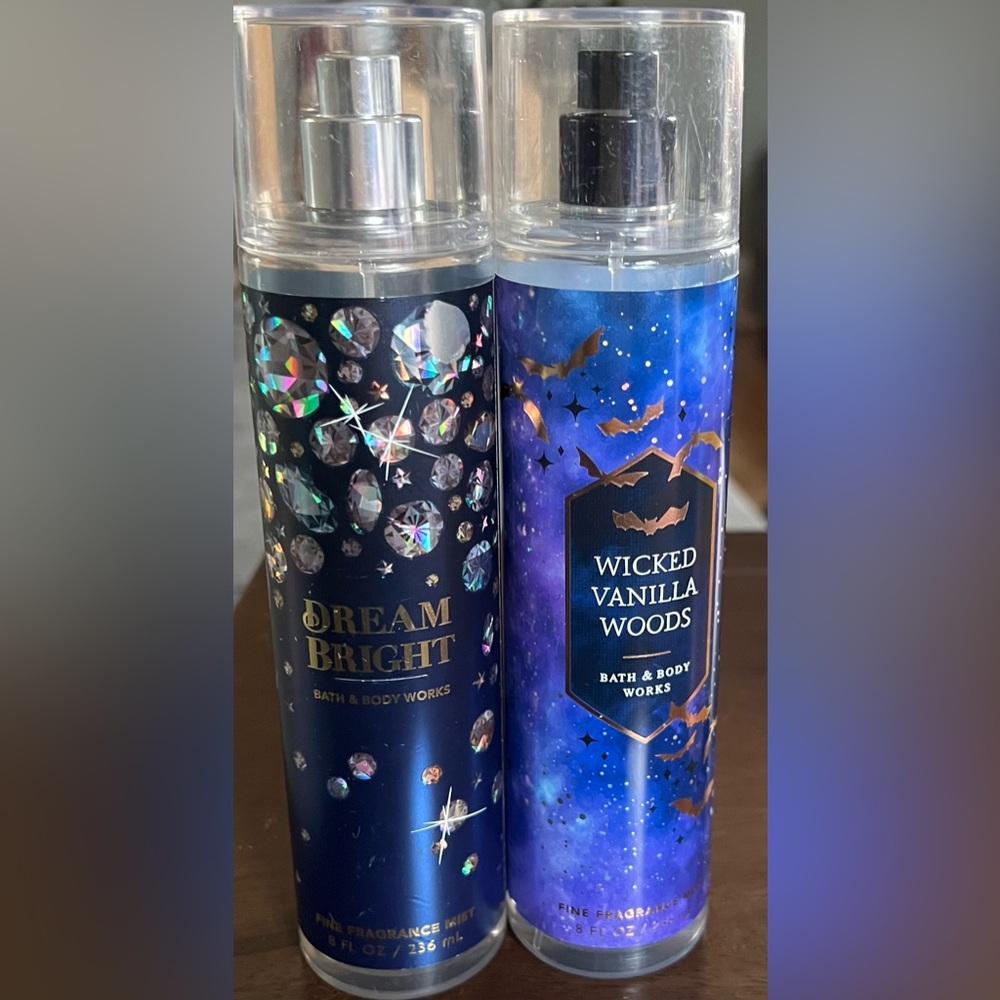Bath And Body Works Body Spray Bundle of 2 Scents Dream Bright & Wicked Vanilla